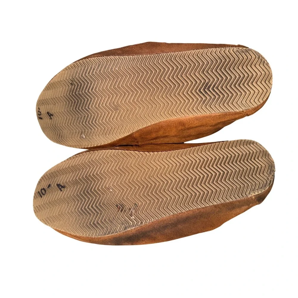 Polo Ralph Lauren Brown Suede Moccasin Slippers Pony Logo Men's Size 12